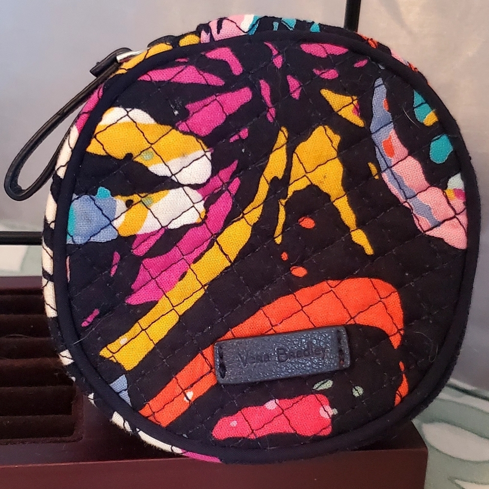 Vera Bradley Black and Multicolor Quilted Cosmetic Case